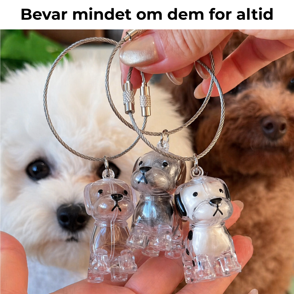 Pelsminde™ – Nøglering Med Din Hunds Ægte Pels