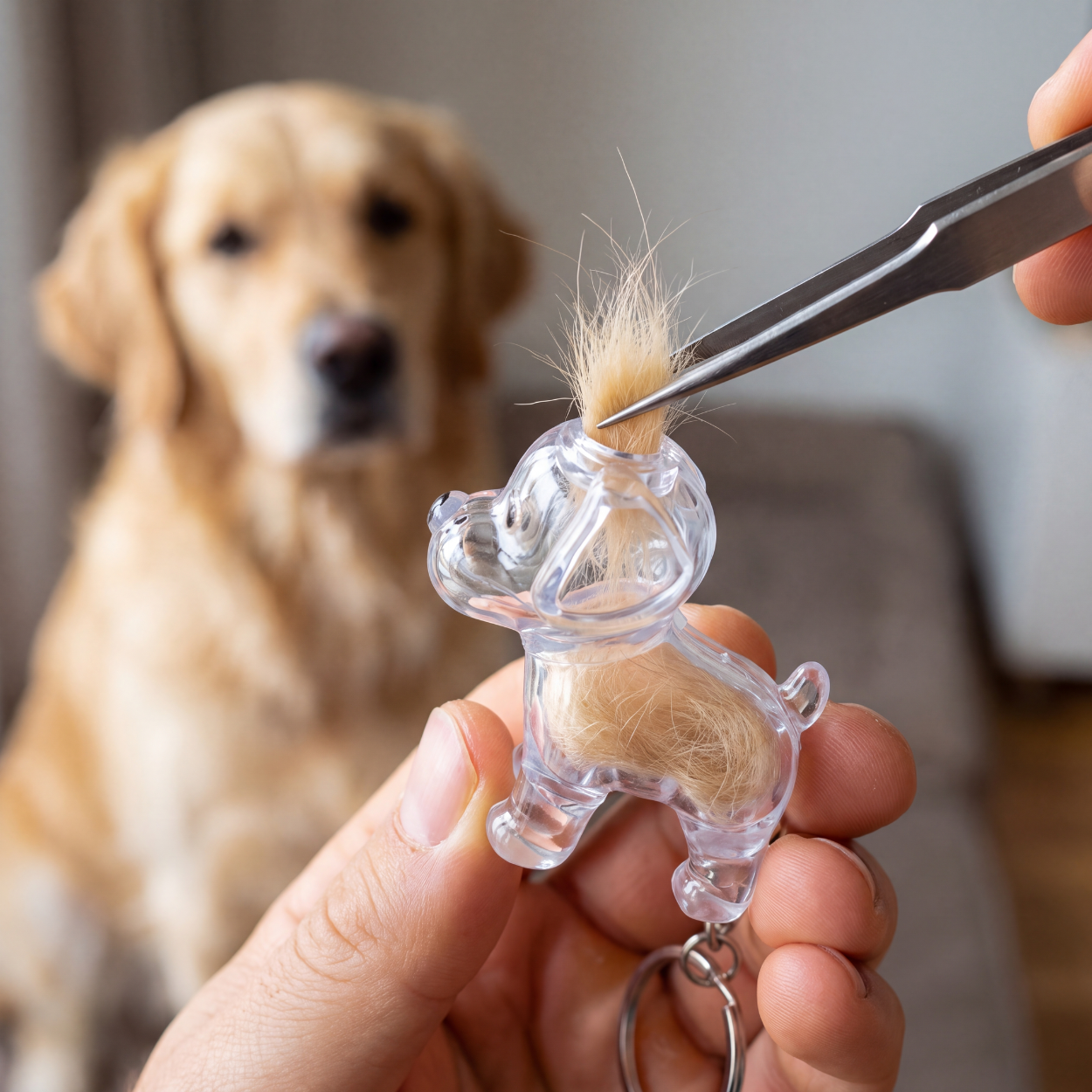 Pelsminde™ – Nøglering Med Din Hunds Ægte Pels
