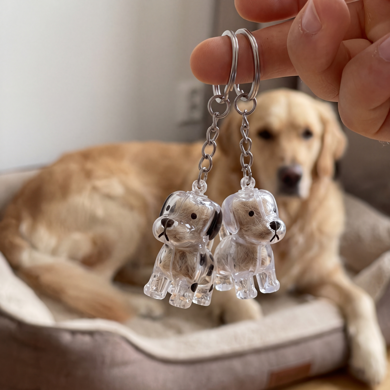 Pelsminde™ – Nøglering Med Din Hunds Ægte Pels