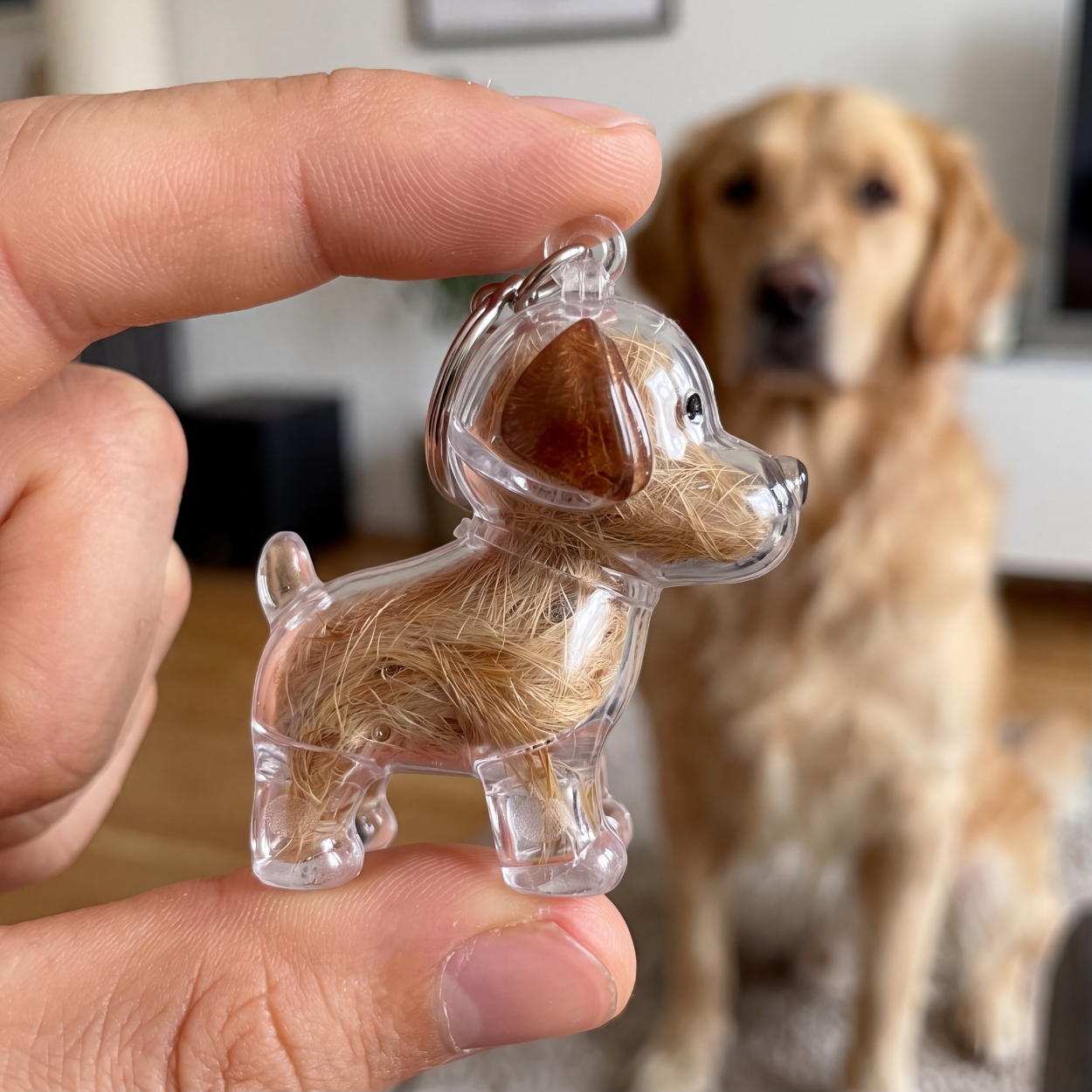 Pelsminde™ – Nøglering Med Din Hunds Ægte Pels