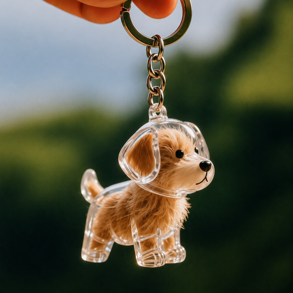 Pelsminde™ – Nøglering Med Din Hunds Ægte Pels