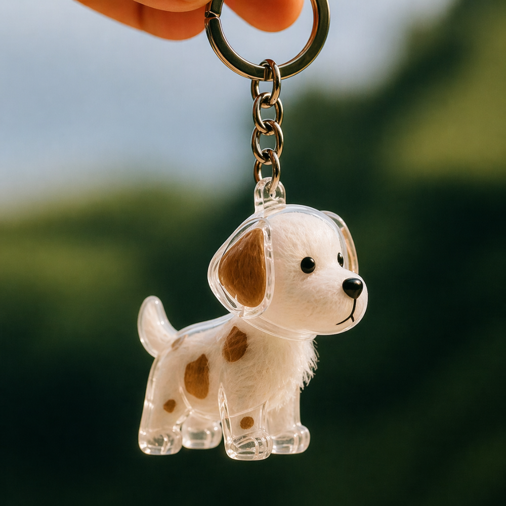 Pelsminde™ – Nøglering Med Din Hunds Ægte Pels